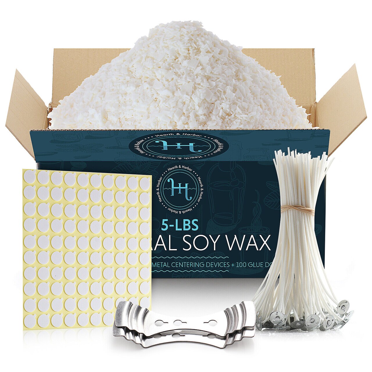 Soy Wax Flakes Candle Making Kit with Wicks, Tools, and Supplies